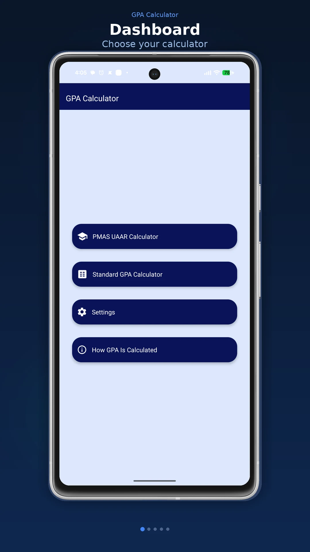 GPA Calculator (PMAS UAAR) screenshot